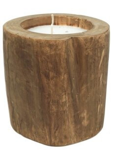 HSM Collection Bougie Tronc d'Arbre Ronde - Naturel - ø20cm