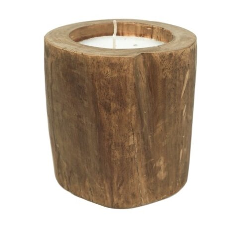 HSM Collection Round Tree Trunk Candle - Natural - ø20cm