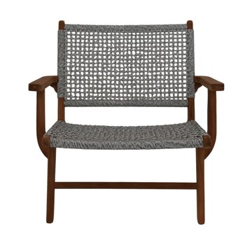 HSM Collection Chaise de Jardin avec Accoudoir - Rio - Gris/Naturel - 80x80x67cm