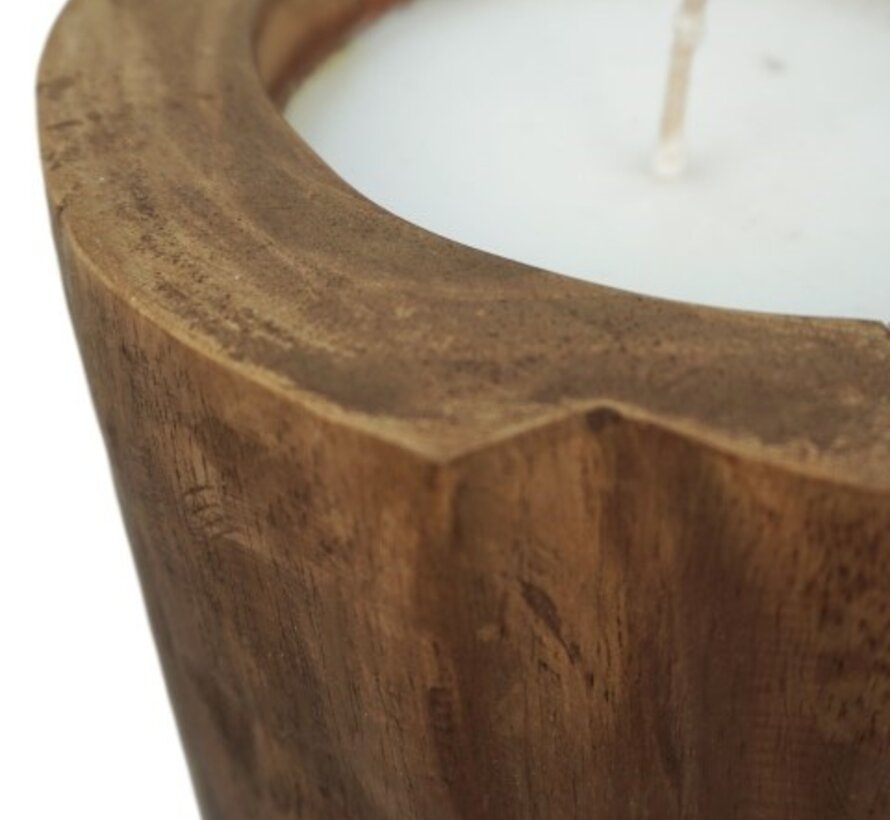 Round Tree Trunk Candle - Natural - ø20cm