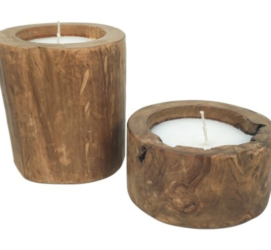 Round Tree Trunk Candle - Natural - ø20cm