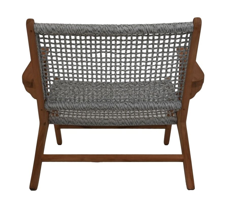 Chaise de Jardin avec Accoudoir - Rio - Gris/Naturel - 80x80x67cm