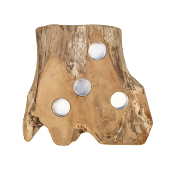 HSM Collection Tea light holder - Space for 4 lights - Natural