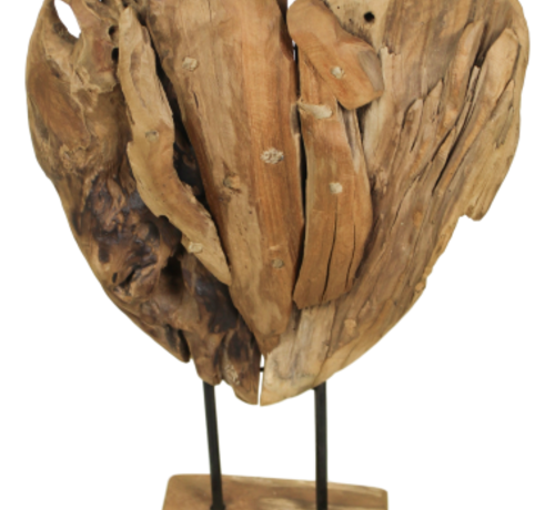 HSM Collection Small Decorative Heart on Stand - Natural