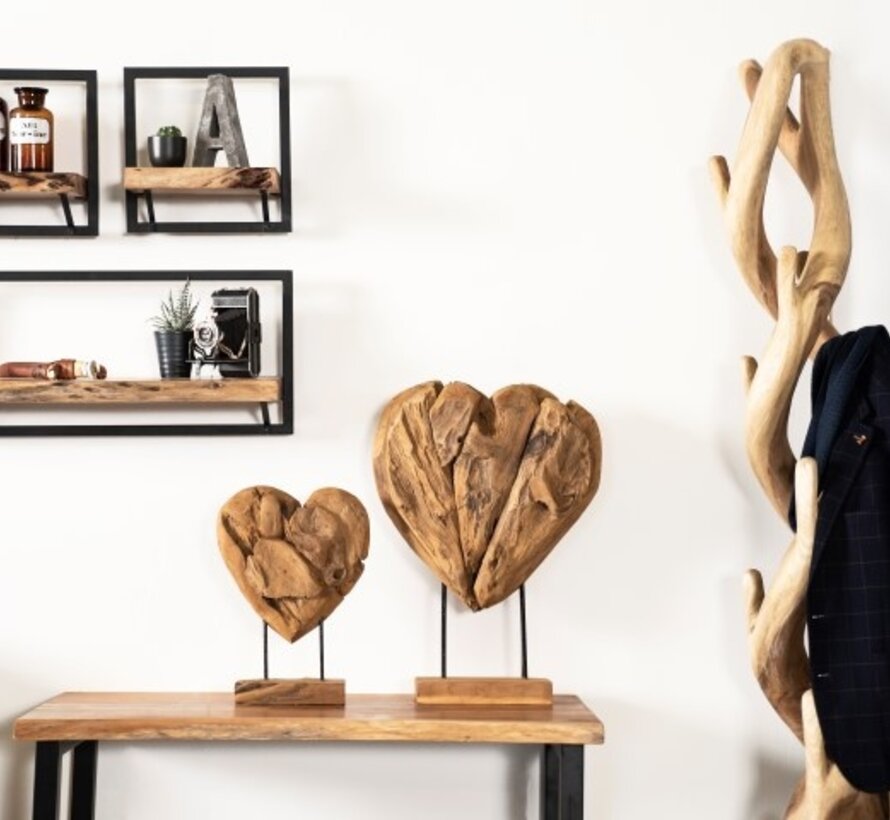 Small Decorative Heart on Stand - Natural