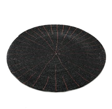 Bazar Bizar Set de Table Noir - Perlé - 30x30cm