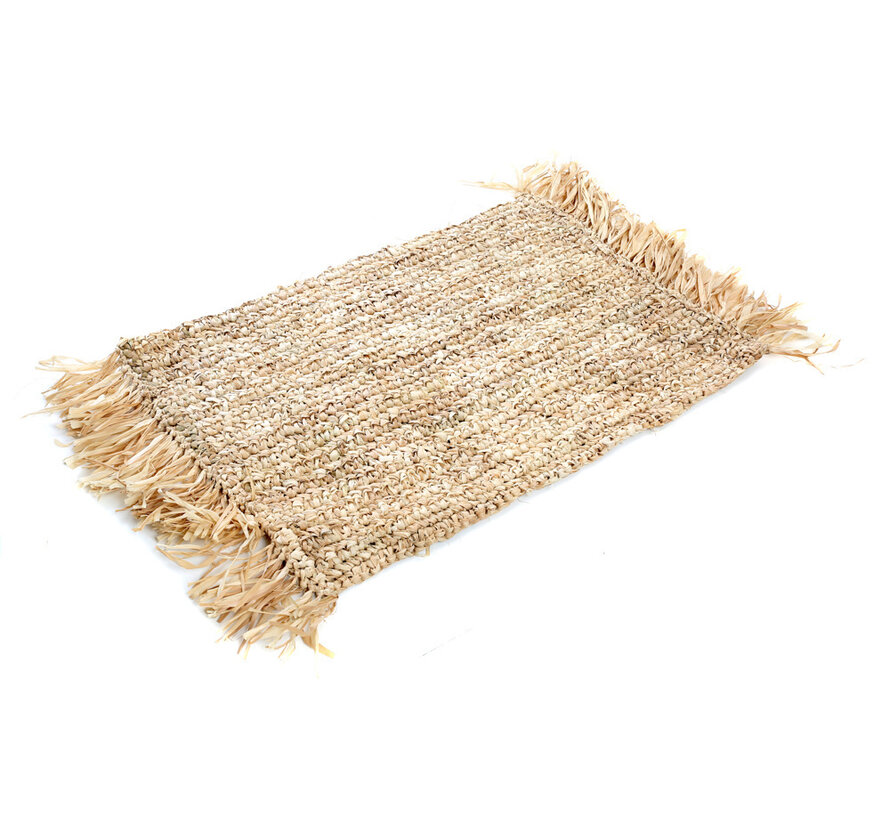 De Fringe Raffia Placemat Rechthoeking - Naturel