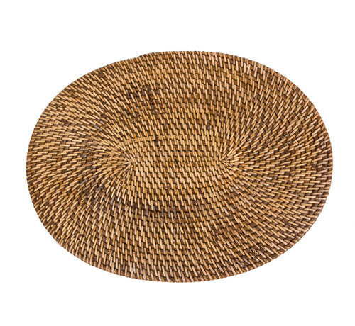 Bazar Bizar Set de Table Ovale - Colonial - Naturel/Marron - 30x40cm