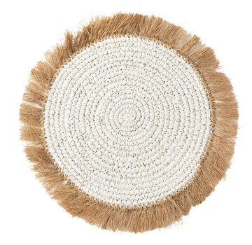 Bazar Bizar De Water Hyacinth Raffia Placemat - Wit Naturel