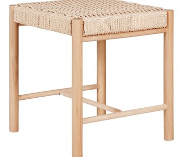 House Nordic Braided Stool - Abano - Natural - 42x42x46.5cm