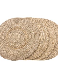 House Nordic Bombay Placemat - Round placemat in braided natural jute S/4 Ã˜38 cm