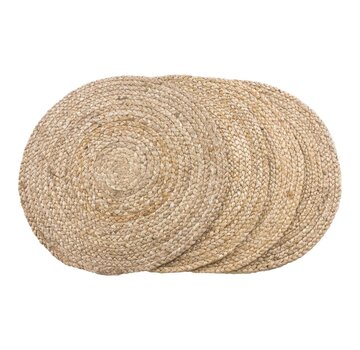 House Nordic Bombay Placemat - Round placemat in braided natural jute S/4 Ã˜38 cm