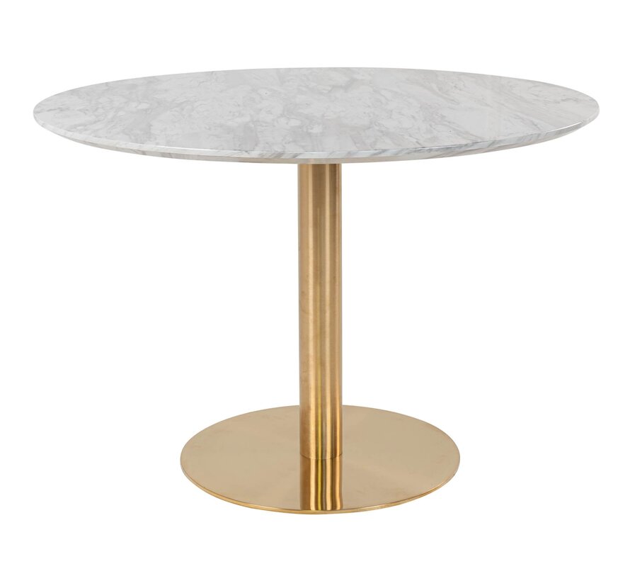 Coffee table - Bolzano - White with Gold - Ø110x75cm