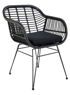 House Nordic Stylish Terrace Chairs - Rattan - Black - 43x41cm