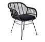Stylish Terrace Chairs - Rattan - Black - 43x41cm