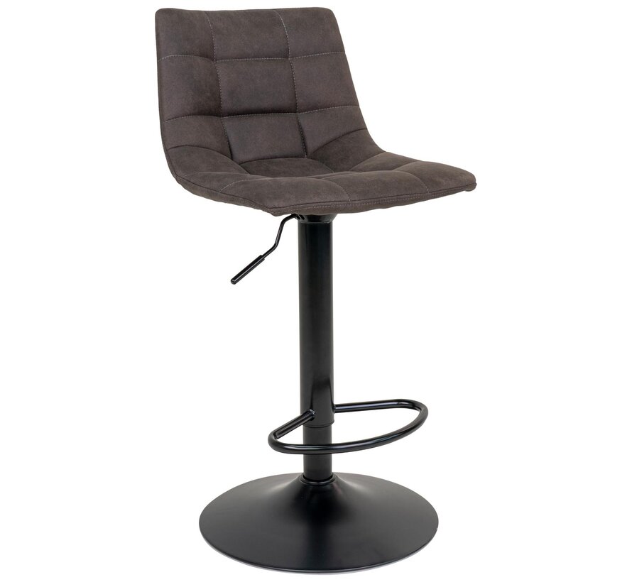 Bar stool - Set of 2 - Velvet - Dark Gray