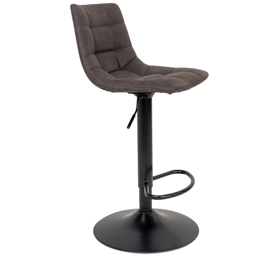 Bar stool - Set of 2 - Velvet - Dark Gray