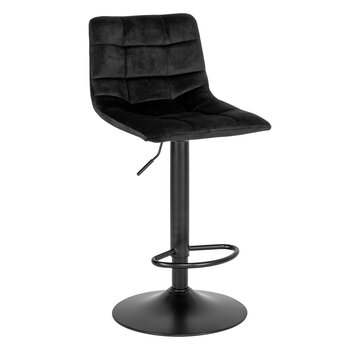House Nordic Bar stool - Set of 2 - Velvet - Black
