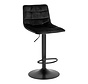 Bar stool - Set of 2 - Velvet - Black