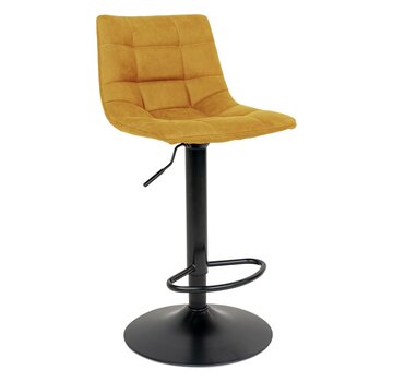 House Nordic Bar stool - Set of 2 - Velvet - Mustard/Yellow