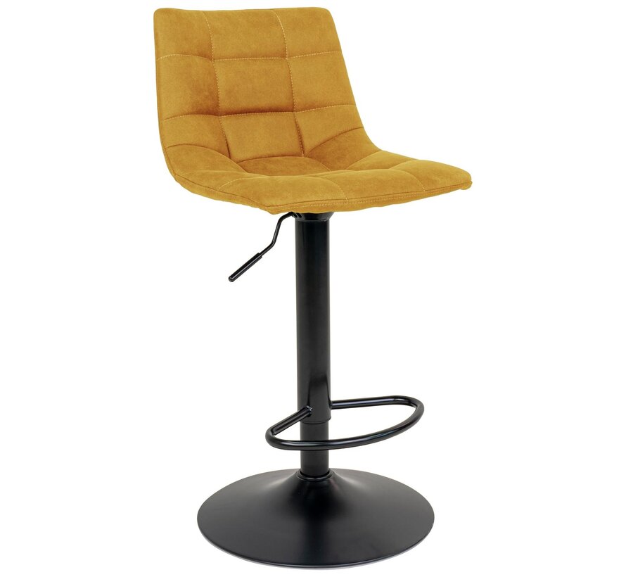 Bar stool - Set of 2 - Velvet - Mustard/Yellow
