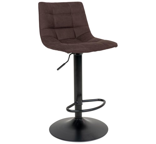 House Nordic Tabouret de bar - Lot de 2 - Velours - Marron foncé