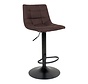 Tabouret de bar - Lot de 2 - Velours - Marron foncé