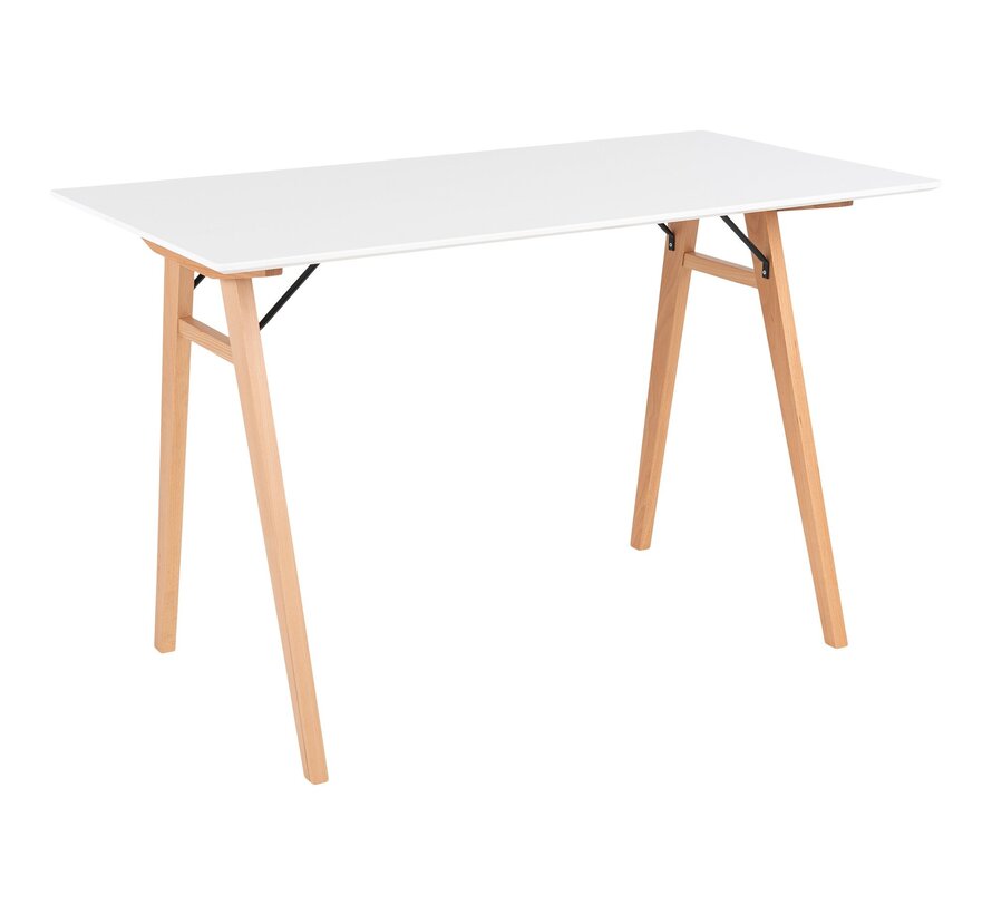 Vojens Desk - Desk in white and natural