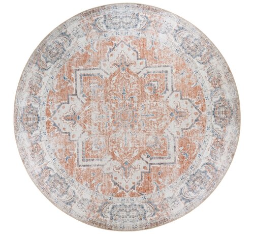 House Nordic Round Carpet - Havana - Orange/Blue - Ø200 cm