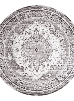 House Nordic Round Carpet - Havana - Black with White - Ø200 cm