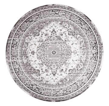 House Nordic Round Carpet - Havana - Black with White - Ø200 cm