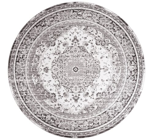 House Nordic Tapis Rond - Havane - Noir et Blanc - Ø200 cm