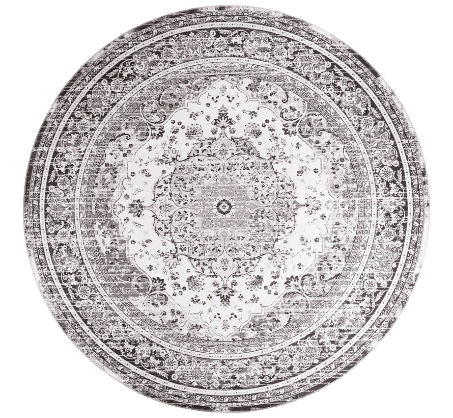 Round Carpet - Havana - Black with White - Ø200 cm