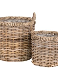 House Nordic Paniers de Rangement avec Poignées - Gili - Lot de 2 - Naturel