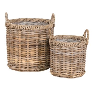 House Nordic Paniers de Rangement avec Poignées - Gili - Lot de 2 - Naturel