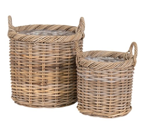 House Nordic Paniers de Rangement avec Poignées - Gili - Lot de 2 - Naturel