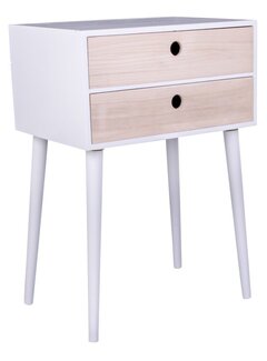 House Nordic Bedside table - Rimini - 2 Drawers - White