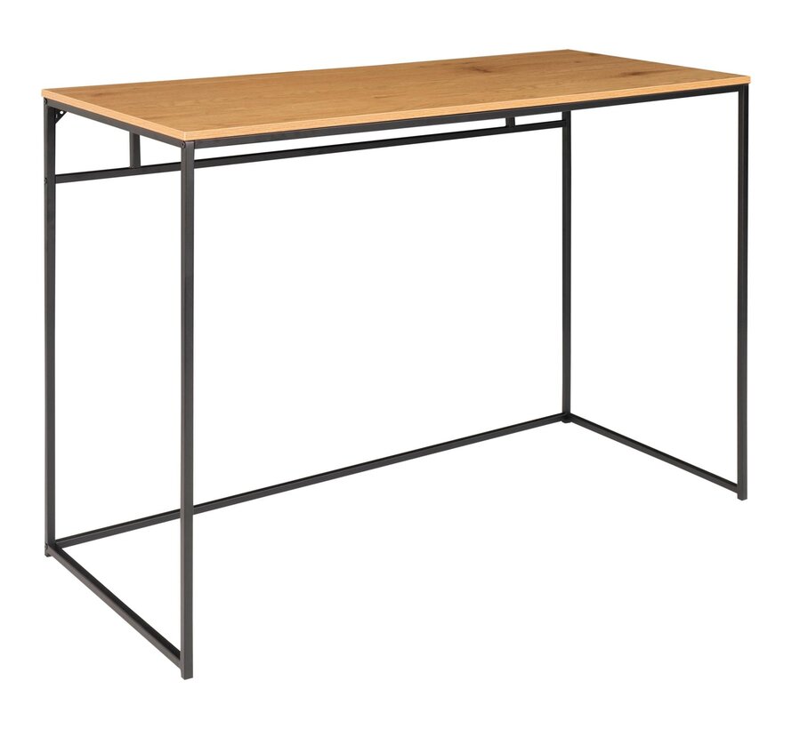 Vita Desk - Desk with black frame and oak look top 100x45x75 cm