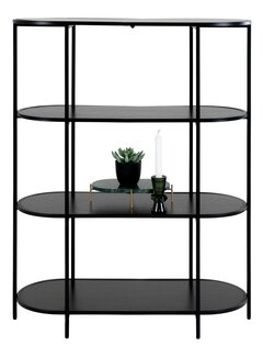 House Nordic Etagère Murale Ovale - 4 Etagères - Noir - 85x36x111 cm