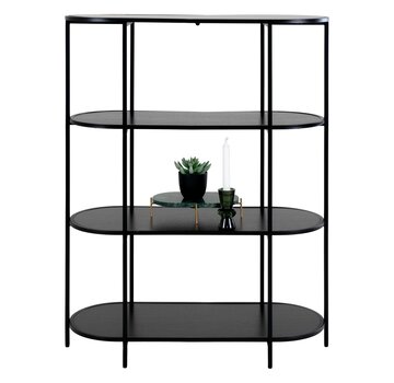 House Nordic Oval Wall Shelf - 4 Shelves - Black - 85x36x111 cm