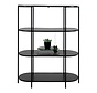 Oval Wall Shelf - 4 Shelves - Black - 85x36x111 cm