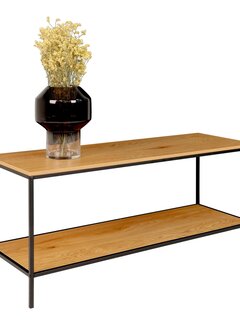 House Nordic TV Cabinet - Vita - 2 Shelves - Natural/Black - 100x36x45 cm