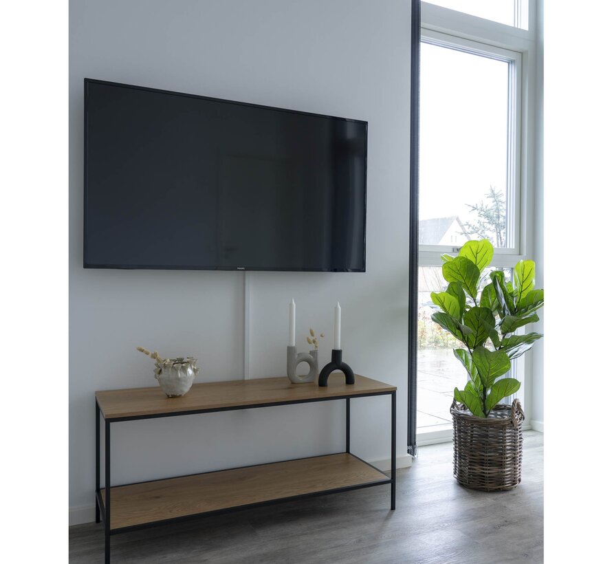 Meuble TV - Vita - 2 Etagères - Naturel/Noir - 100x36x45 cm