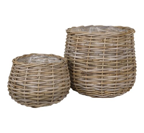 House Nordic Paniers de rangement - Kubu - Lot de 2 - Naturel