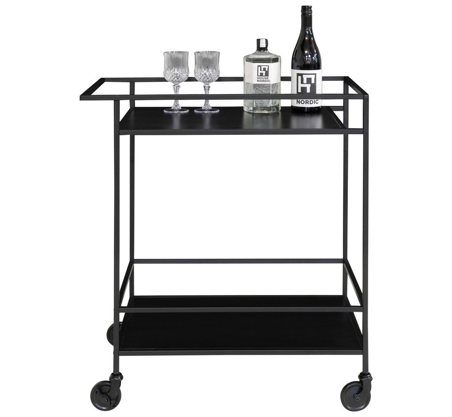 Bar Trolley - Vita - Zwart - 68x40x79 cm
