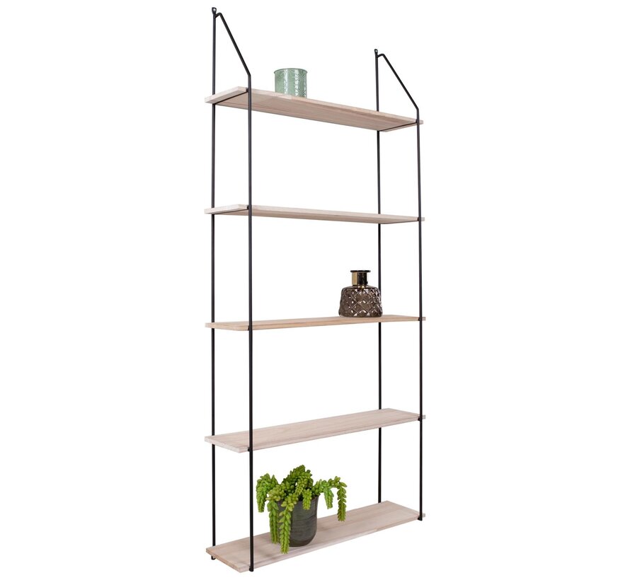 Wall rack - Eindhoven - 5 Shelves - Natural