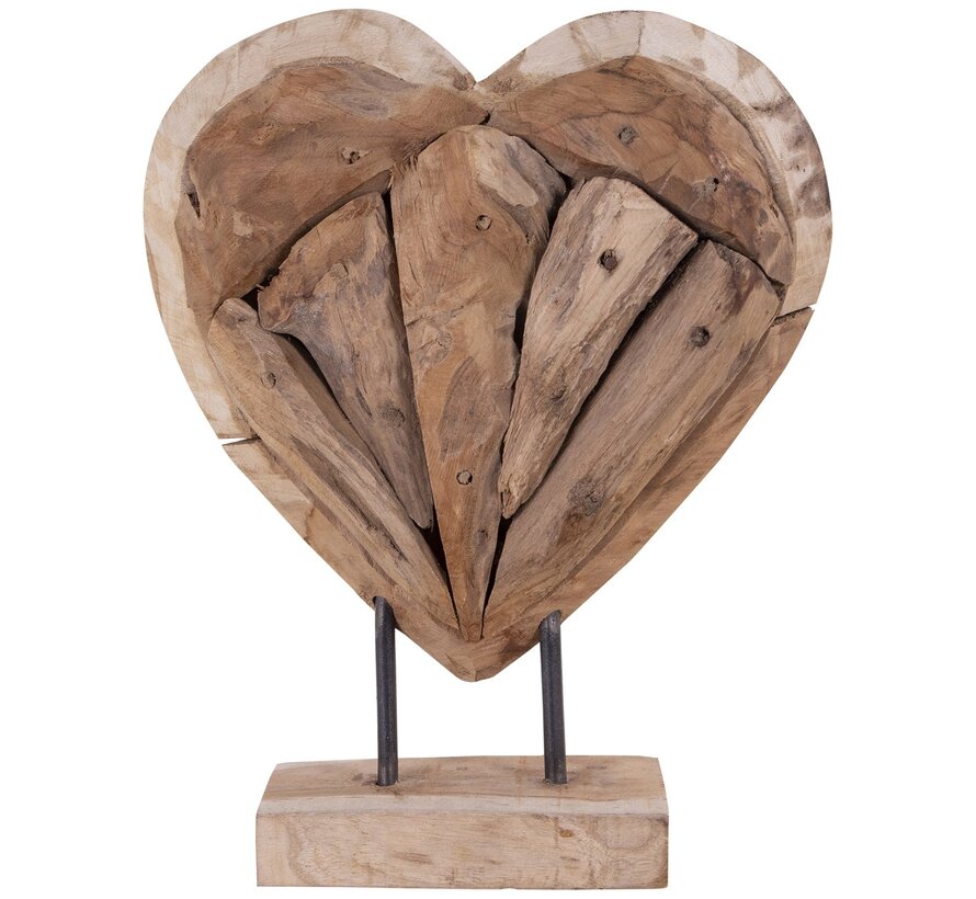 Decoration Heart - Almada - Teak wood - 30cm