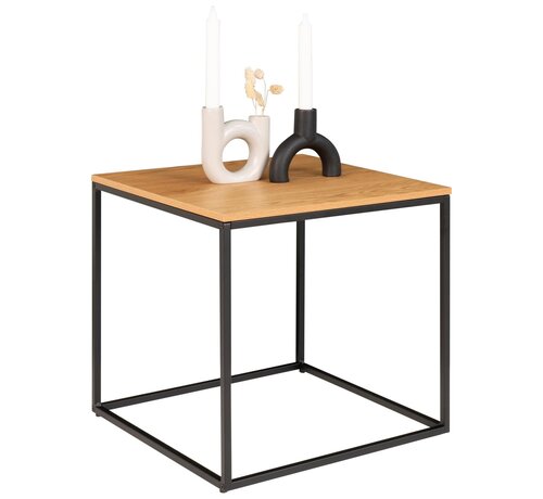 House Nordic Side table - Vita Side - Natural/Black - 45x45x45 cm