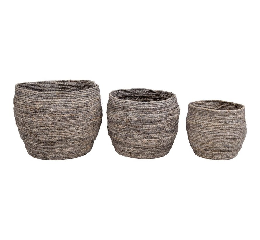 Storage baskets - Tivoli - Set of 3 - Gray