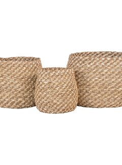 House Nordic Round Storage Baskets - Venoso - Set of 3 - Natural